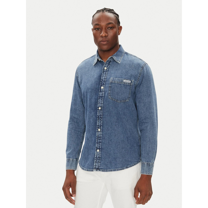 Chemise en jean regular denim bleu homme - Calvin Klein Jeans
