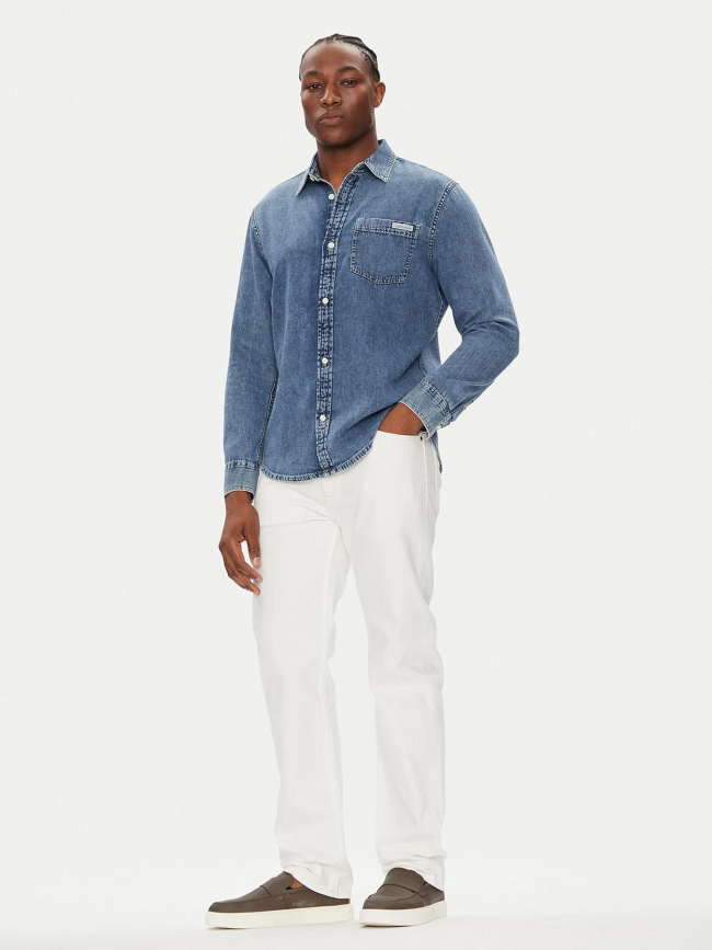 Chemise en jean regular denim bleu homme - Calvin Klein Jeans