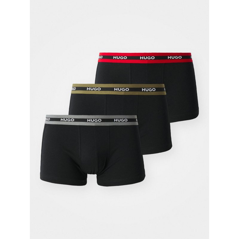 Pack de 3 boxers en coton à élastique logoté noir homme - Hugo