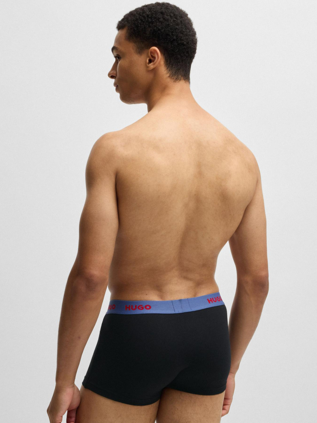 Pack de 3 boxers en coton à élastique coloré noir homme - Hugo
