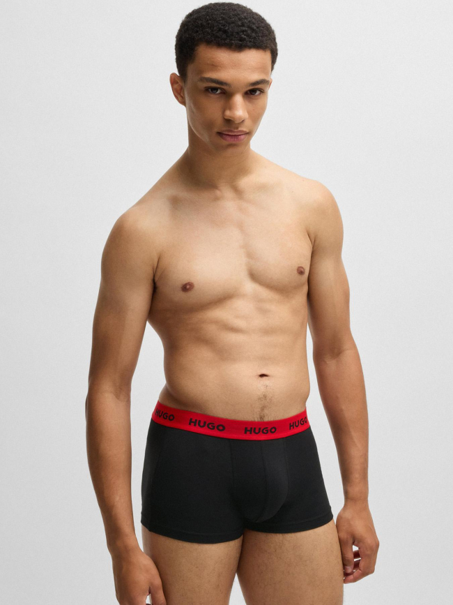 Pack de 3 boxers en coton à élastique coloré noir homme - Hugo