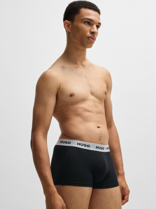 Pack de 3 boxers en coton à élastique coloré noir homme - Hugo