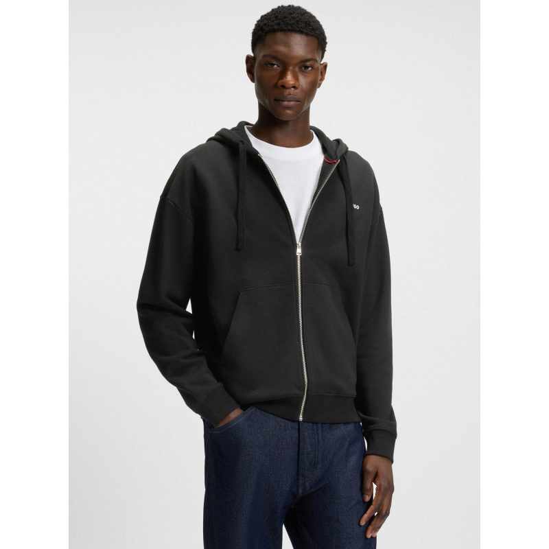 Sweat à capuche zippé dapo noir homme - Hugo
