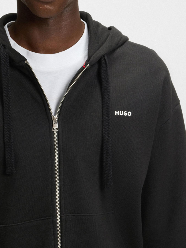 Sweat à capuche zippé dapo noir homme - Hugo