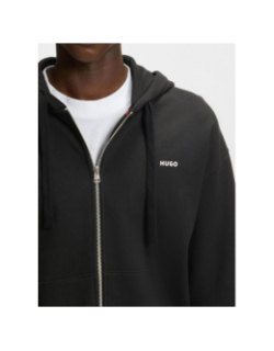Sweat à capuche zippé dapo noir homme - Hugo