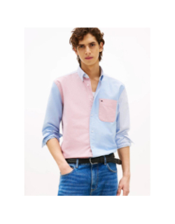 Chemise colour-block rayée décontractée bleu homme - Tommy Hilfiger