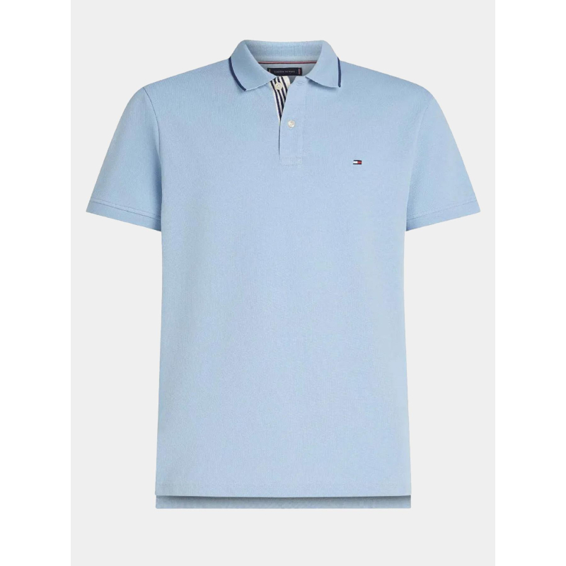 Polo en piqué de coton et logo brodé bleu homme - Tommy Hilfiger