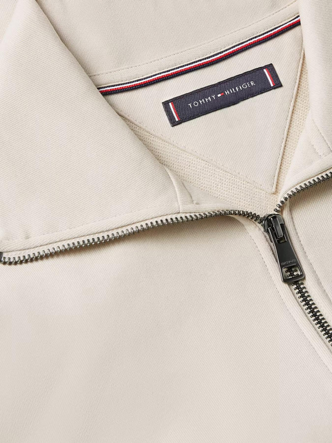 Sweat zippé à col montant beige homme - Tommy Hilfiger
