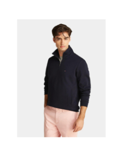 Sweat à col zippé et logo bleu marine homme - Tommy Hilfiger