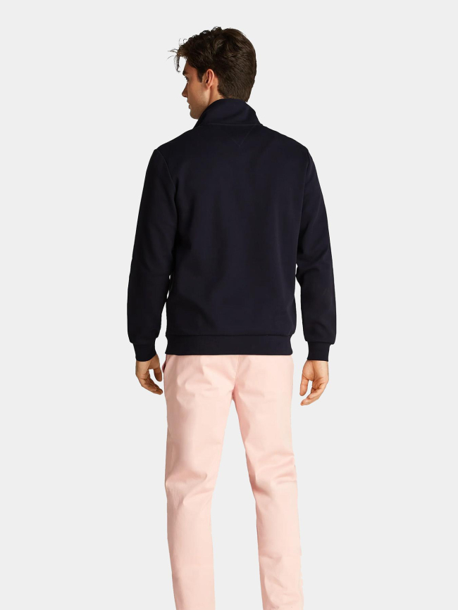 Sweat à col zippé et logo bleu marine homme - Tommy Hilfiger