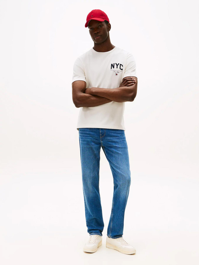 T-shirt athleisure à logo brodé beige homme - Tommy Hilfiger