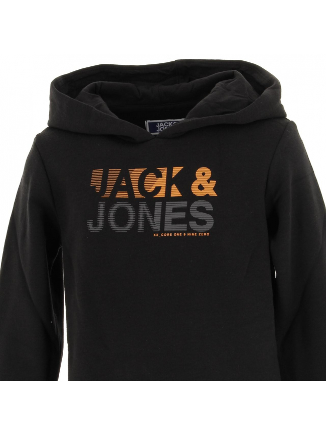 Sweat à capuche floki noir garçon - Jack & Jones