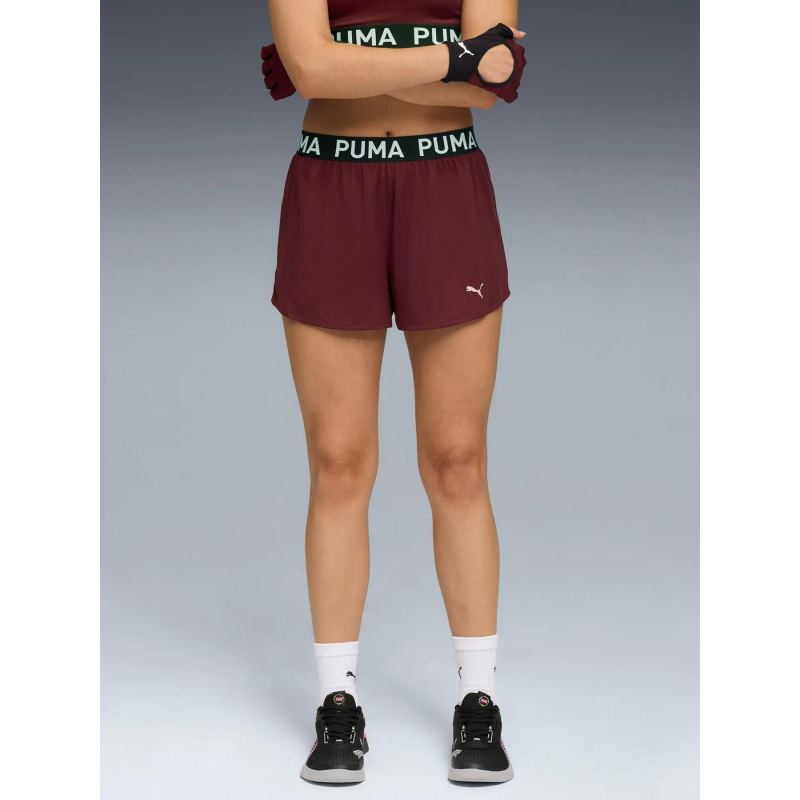 Short de sport strong knit bordeaux femme - Puma