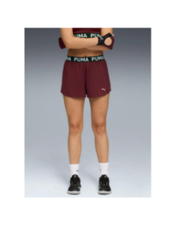 Short de sport strong knit bordeaux femme - Puma