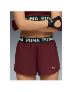 Short de sport strong knit bordeaux femme - Puma