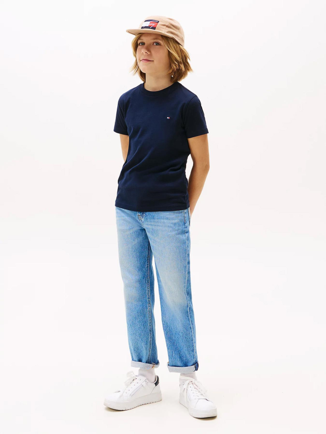 T-shirt en jersey à drapeau brodé bleu nuit garçon - Tommy Hilfiger