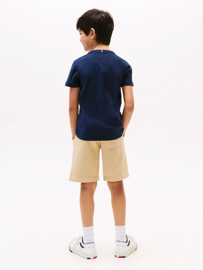 T-shirt à logo incurvé bleu marine garçon - Tommy Hilfiger