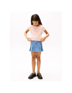 T-shirt côtelée a volants rose fille - Tommy Hilfiger