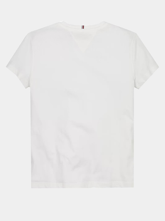 T-shirt à logo nyc pailleté en demi-cercle blanc fille - Tommy Hilfiger