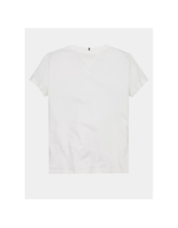 T-shirt à logo nyc pailleté en demi-cercle blanc fille - Tommy Hilfiger