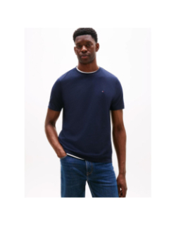 T-shirt à col ras-du-cou et drapeau brodé bleu homme - Tommy Hilfiger