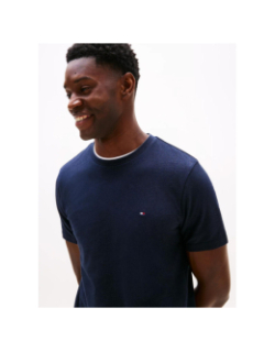 T-shirt à col ras-du-cou et drapeau brodé bleu homme - Tommy Hilfiger