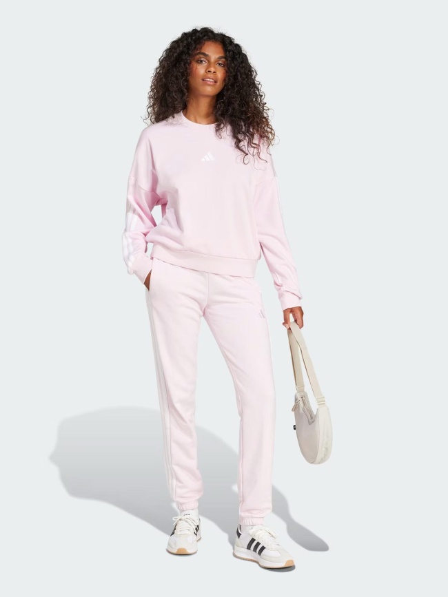 Pantalon jogging 3 stripes ft cf pt rose femme - Adidas