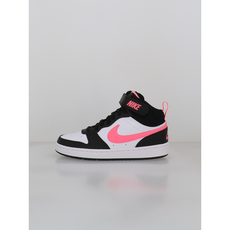 Baskets court borough mid 2 blanc rose et noir ado - Nike
