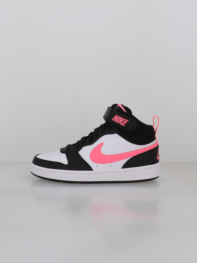 Baskets court borough mid 2 blanc rose et noir ado - Nike