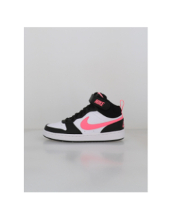 Baskets court borough mid 2 blanc rose et noir ado - Nike