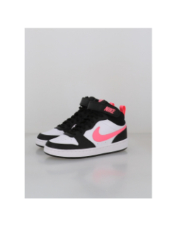 Baskets court borough mid 2 blanc rose et noir ado - Nike