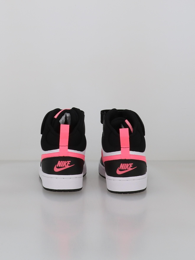 Baskets court borough mid 2 blanc rose et noir ado - Nike