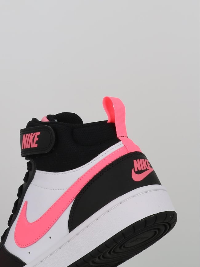 Baskets court borough mid 2 blanc rose et noir ado - Nike