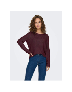 Pull en maille onlgeena bordeaux femme - Only