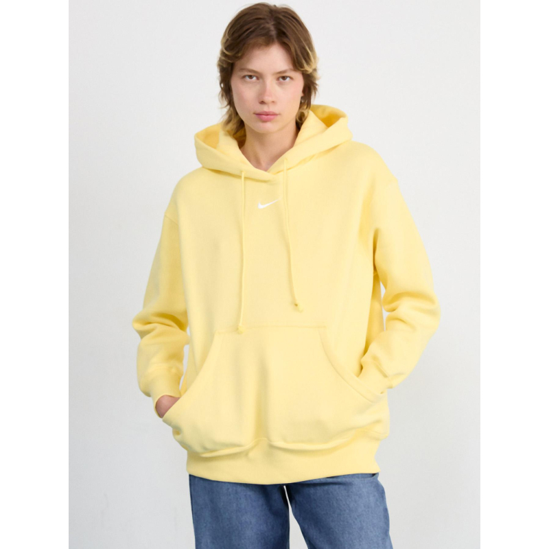 Sweat à capuche phoenix fleece jaune femme - Nike