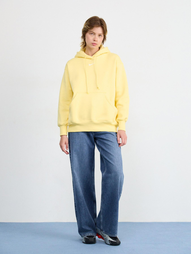 Sweat à capuche phoenix fleece jaune femme - Nike