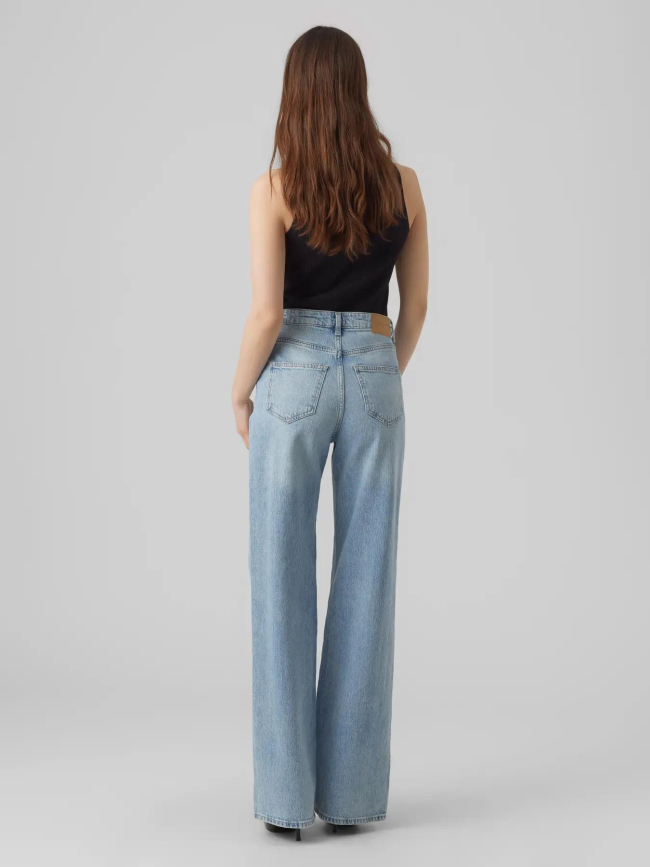 Jean taille haute wide fit vmtessa bleu clair femme - Vero Moda