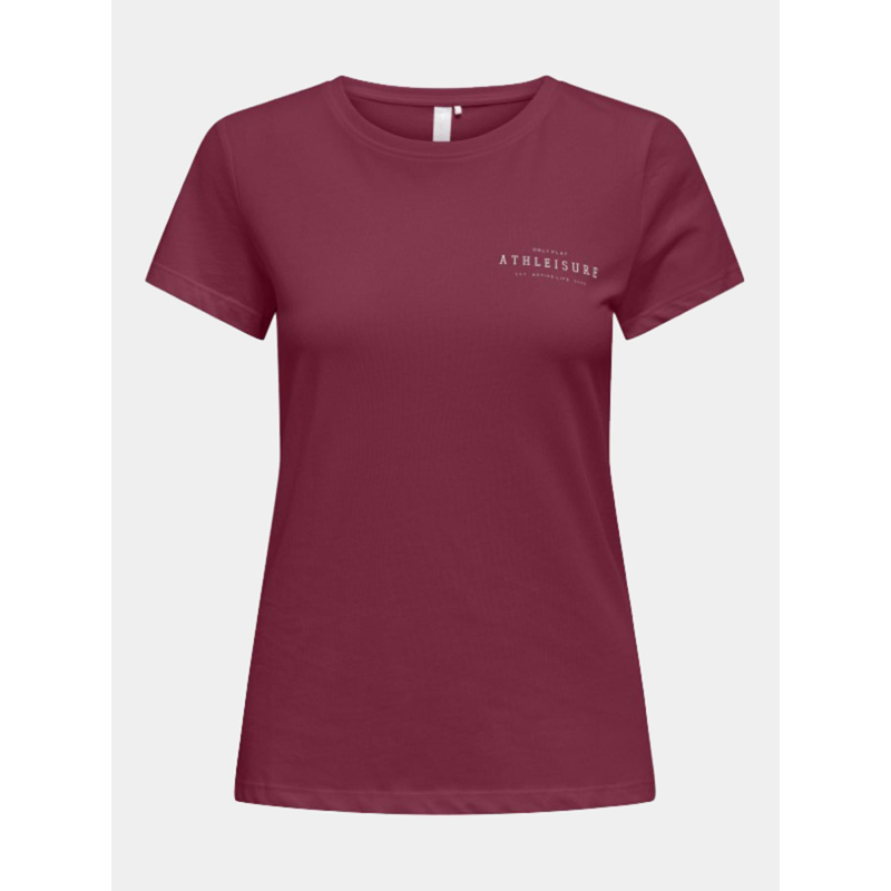 T-shirt de sport onppica life bordeaux femme - Only