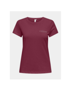 T-shirt de sport onppica life bordeaux femme - Only