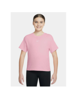 T-shirt à manches courtes boxy essential rose fille - Nike