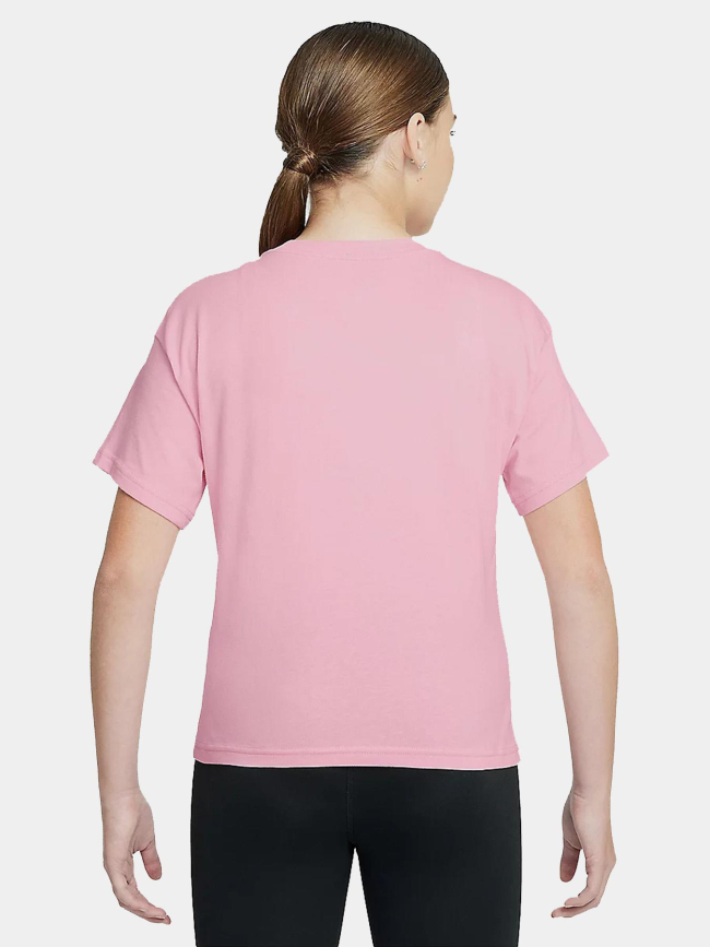 T-shirt à manches courtes boxy essential rose fille - Nike