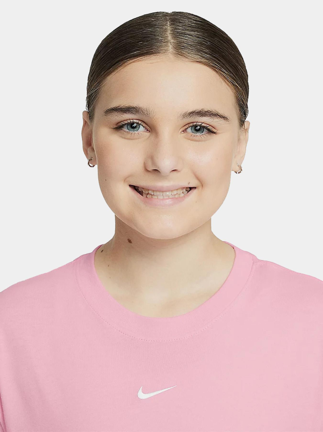 T-shirt à manches courtes boxy essential rose fille - Nike