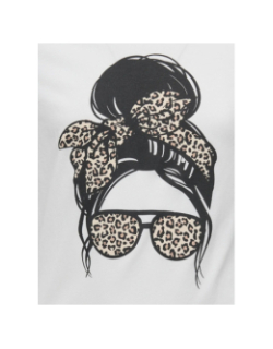T-shirt à manches courtes kogemma léopard blanc fille - Only
