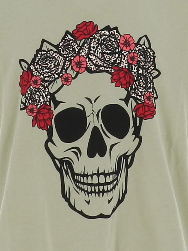 T-shirt à manches courtes kogemma skull kaki fille - Only