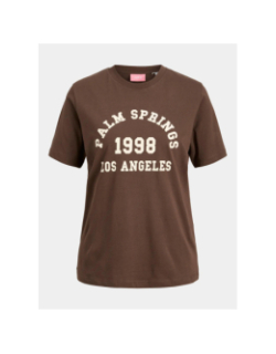 T-shirt jxmerle palm springs marron femme - JJXX