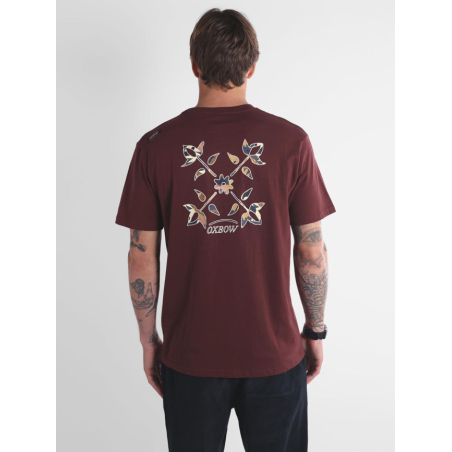 Tee-Shirt Homme Manches Courtes Oxbow 4Flo Dos - Coton Peigné Confortable, Graphisme Surf Imprimé Au Dos, Lifestyle Hiver 2024