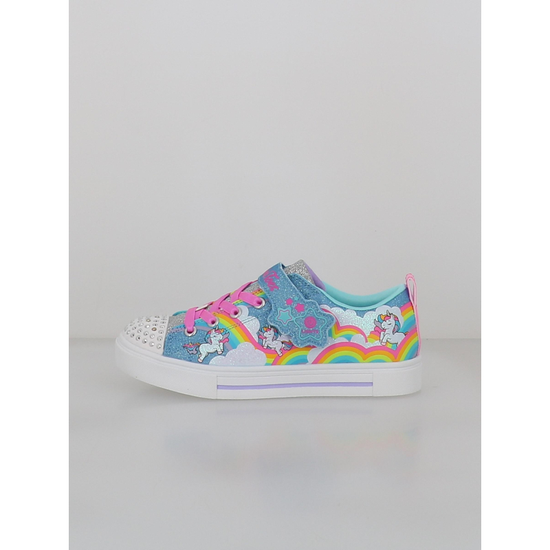 Baskets lumineuses twinkle toes rainbow multicolore fille - Skechers
