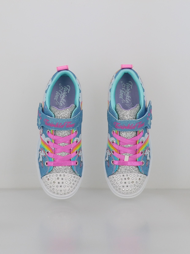 Baskets lumineuses twinkle toes rainbow multicolore fille - Skechers