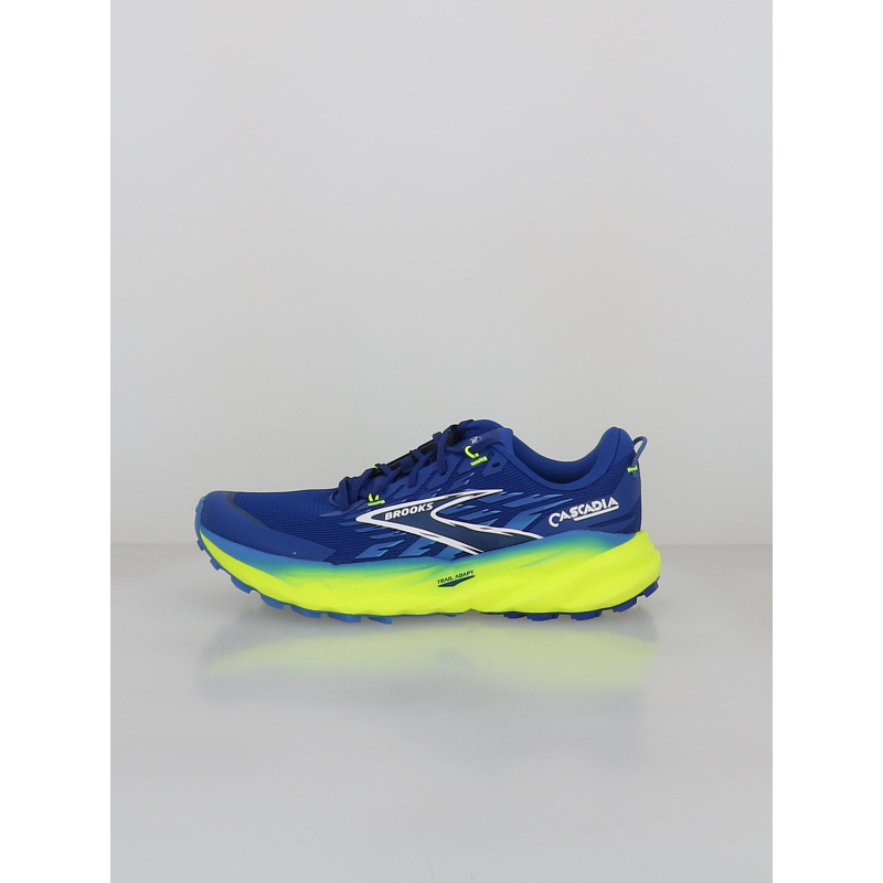 Chaussures de trail cascadia 19 bleu jaune homme - Brooks