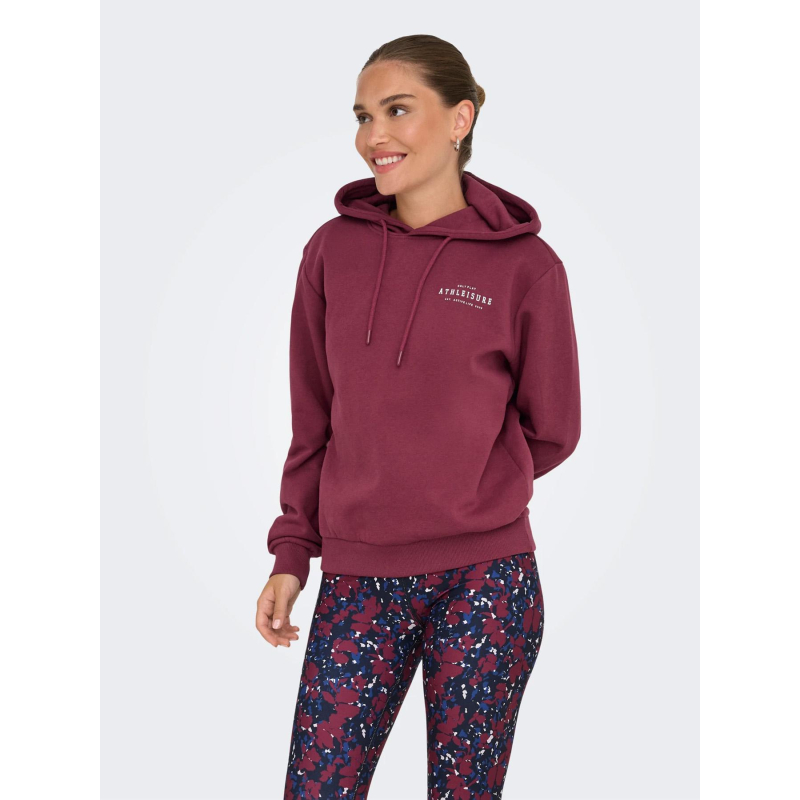 Sweat à capuche loose fit onpicca life bordeaux femme - Only